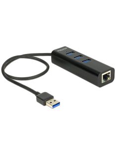   DeLock USB 3.0 Hub 3 Port + 1 Port Gigabit LAN 10/100/1000 Mbps