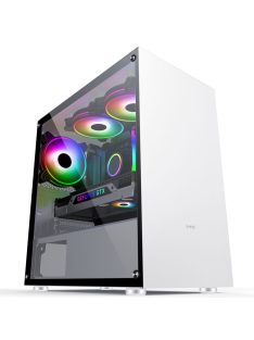 MS Fighter S301 Gaming Tempered Glass Window White