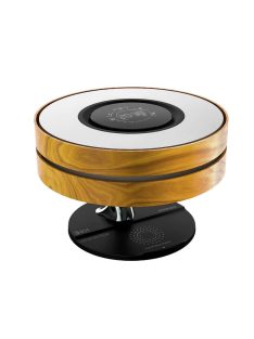   Promate  Mirth 3-in-1 Contemporary Designed Wireless Speaker with Desk Lamp and Wireless Charger Wood