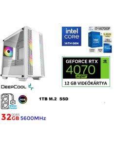   Gamer PC: Intel Core i7 14700F 14. Generáció 20magos CPU+ Nvidia RTX 4070 SUPER 12GB VGA+ 32GB DDR5 RAM